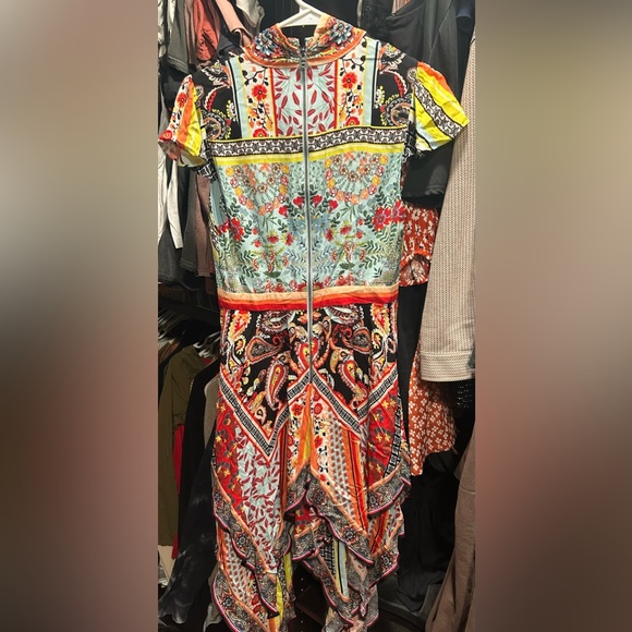 Alice + Olivia Tamara Floral & Paisley Tiered Handkerchief Sheath Dress - Picture 7 of 7